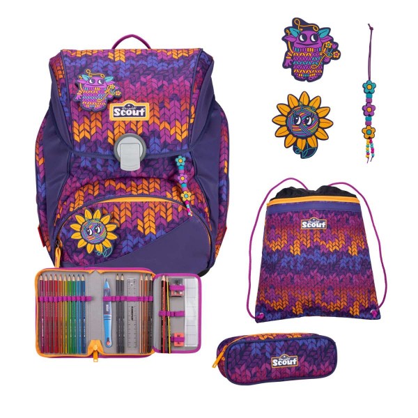 Scout Alpha Superflash Schulranzen-Set 4tlg. Fantasy