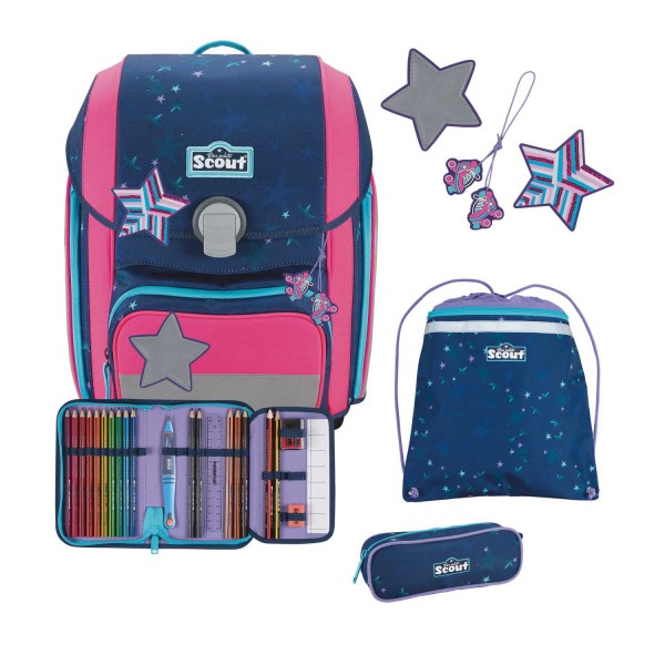 Scout Genius DIN Schulranzen-Set 4tlg. Pretty Star