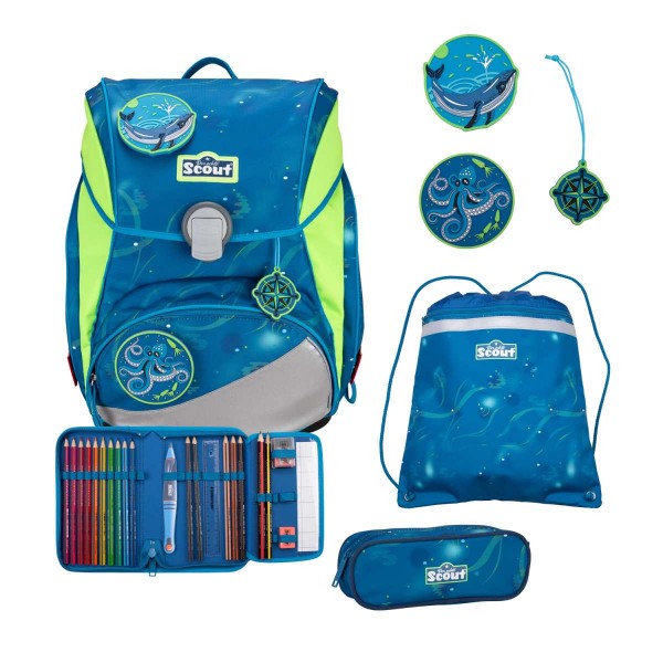 Scout Alpha Schulranzen-Set 4tlg. Deep Sea