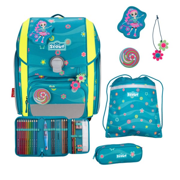 Scout Genius DIN Schulranzen-Set 4tlg. Little Flowers