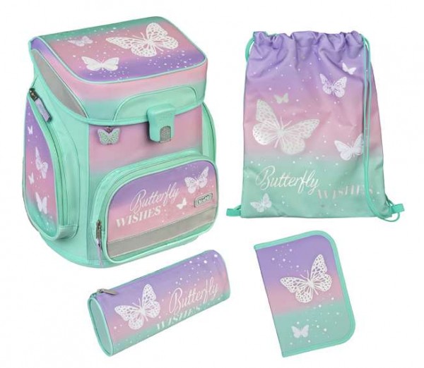 Scooli EasyFit Schulranzen Set 5tlg. Butterfly Wishes