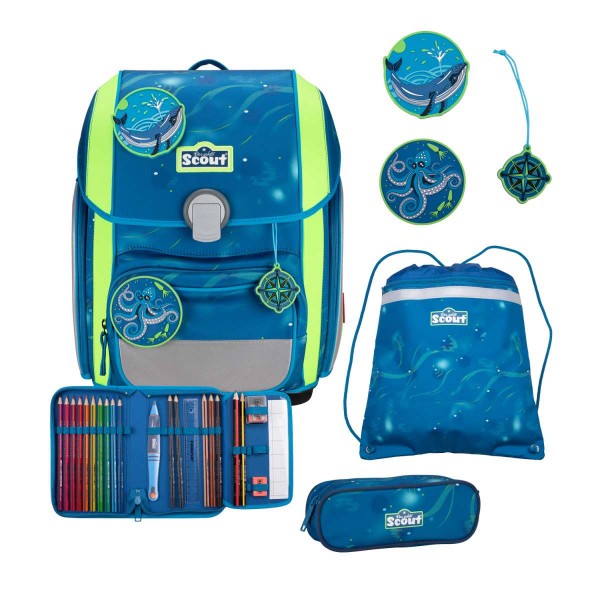 Scout Genius DIN Schulranzen-Set 4tlg. Deep Sea