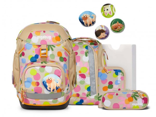 Ergobag Pack Schulrucksack Set 6-teilig Flower PowBär