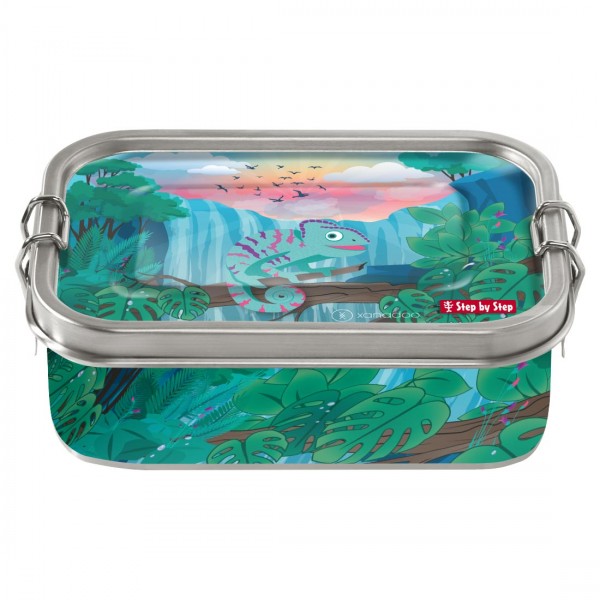 Step by Step Edelstahl Lunchbox Brotzeitbox Chameleon Joshy