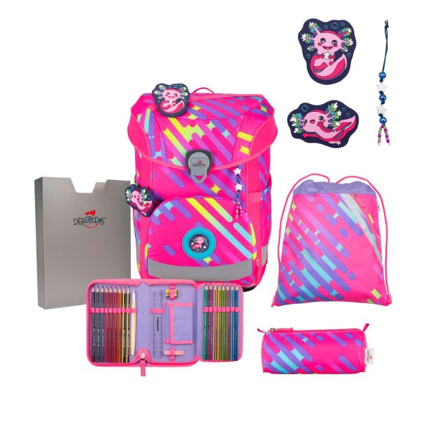 DerDieDas ErgoFlex EASY NEON Punkie Schulranzen-Set 5tlg.