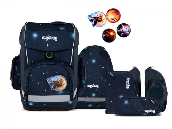 Ergobag Cubo Light Schulranzenset 6tlg. KoBärnikus GALAXY GLOW 2025