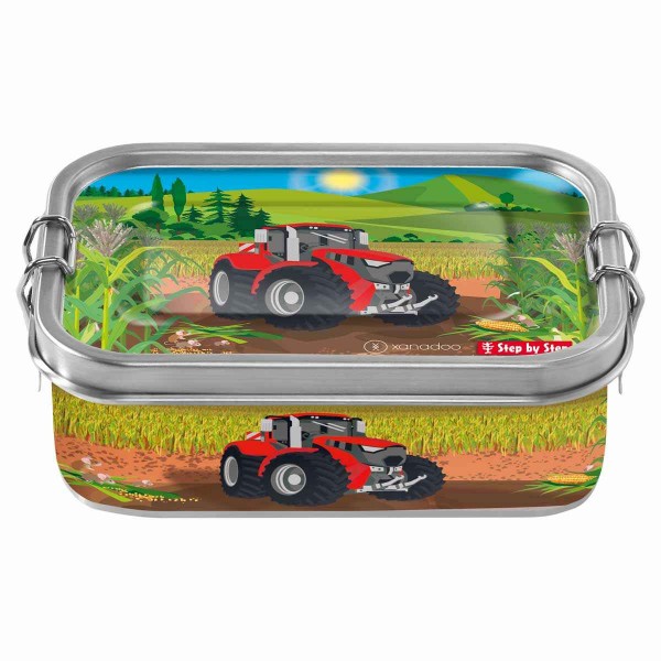 Step by Step Edelstahl Lunchbox Brotzeitbox Tractor Freddy